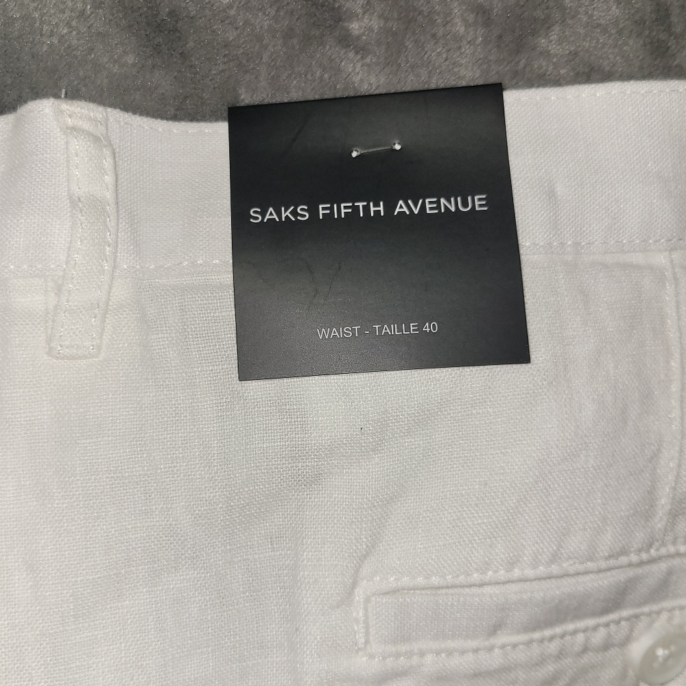 Saks Fifth Avenue White Linen pants